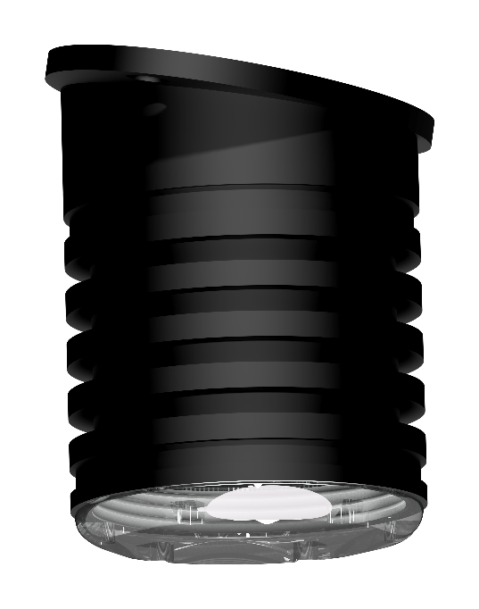 6W Spreader Light, dimmable, 36° reflector (blk)